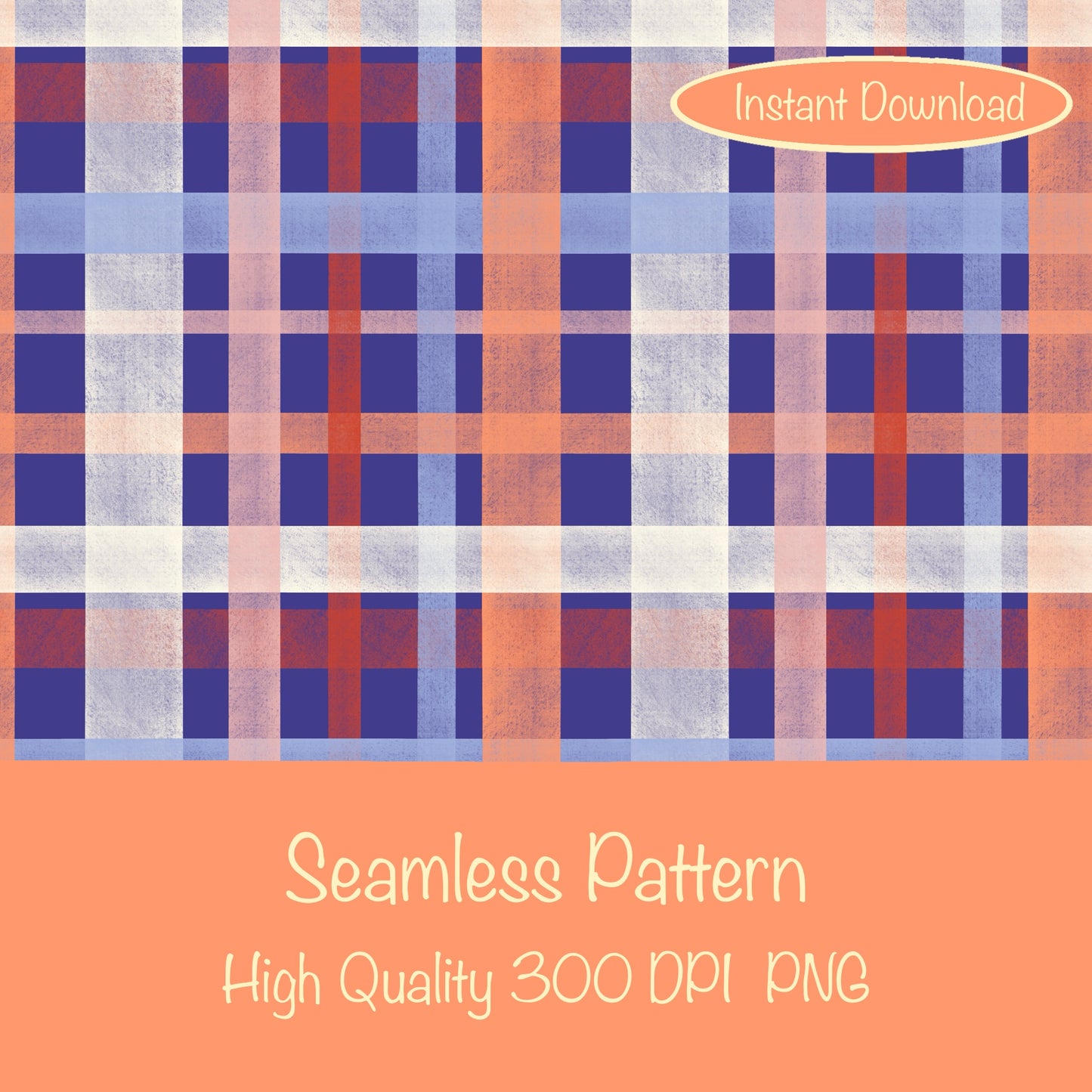 Classic Plaid Seamless Pattern Purple | Digital Paper PNG | Tartan Check Design | 12” x 12” 300 DPI Commercial Use