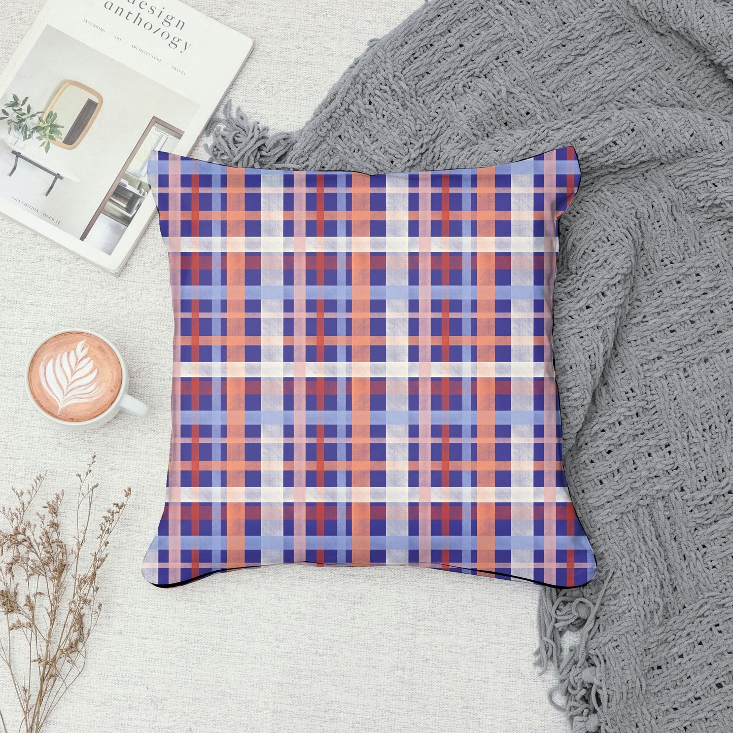 Classic Plaid Seamless Pattern Purple | Digital Paper PNG | Tartan Check Design | 12” x 12” 300 DPI Commercial Use
