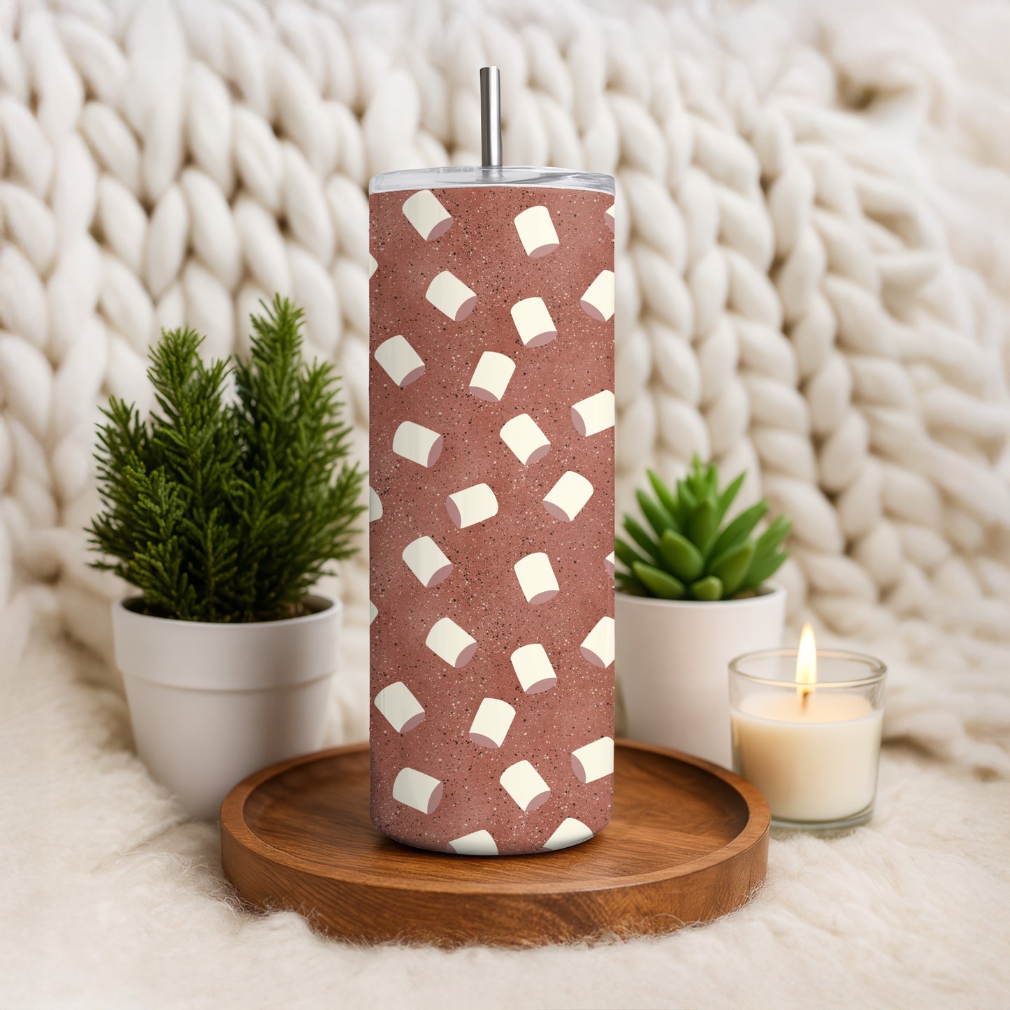 Hot Cocoa 20 oz Tumbler Wrap – Cozy Winter Mug Print PNG | Digital 9.25” x 8.20”