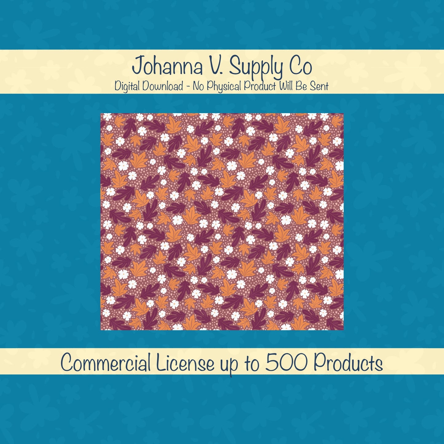 Fall Floral 20 oz Tumbler Wrap Dark – Cozy Autumn Flowers Digital PNG 9.25” x 8.20”