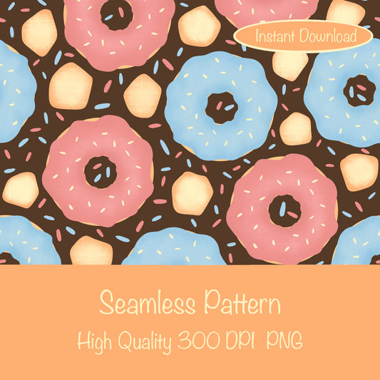 Donut Seamless Pattern Brown