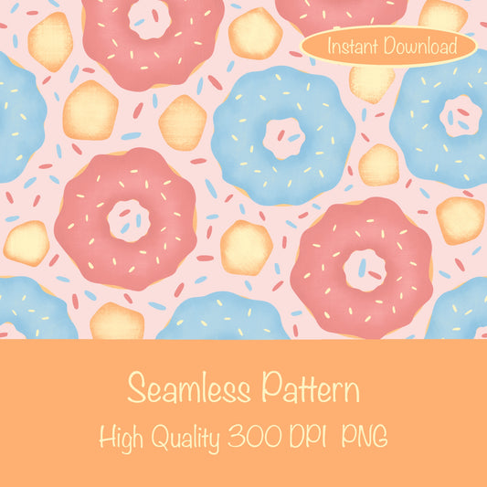 Donut Seamless Pattern Pink