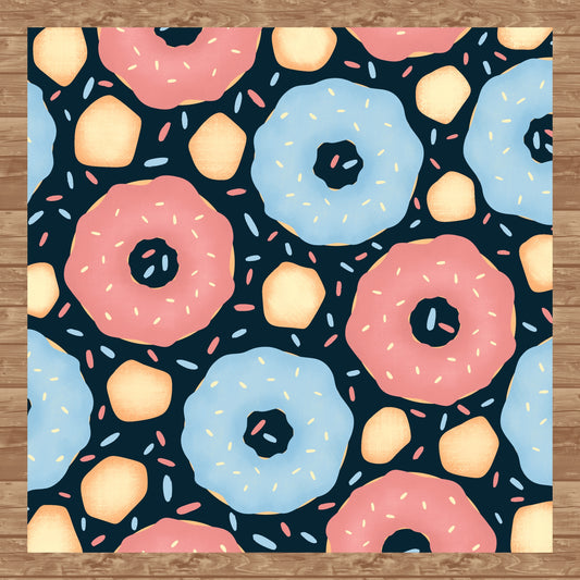 Donut Seamless Pattern Dark