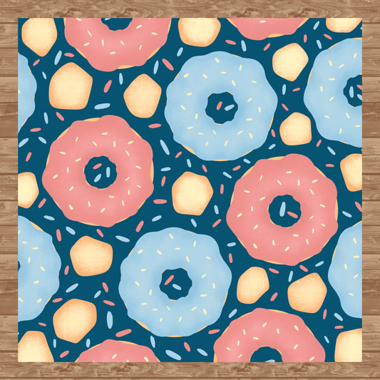 Donut Seamless Pattern Blue