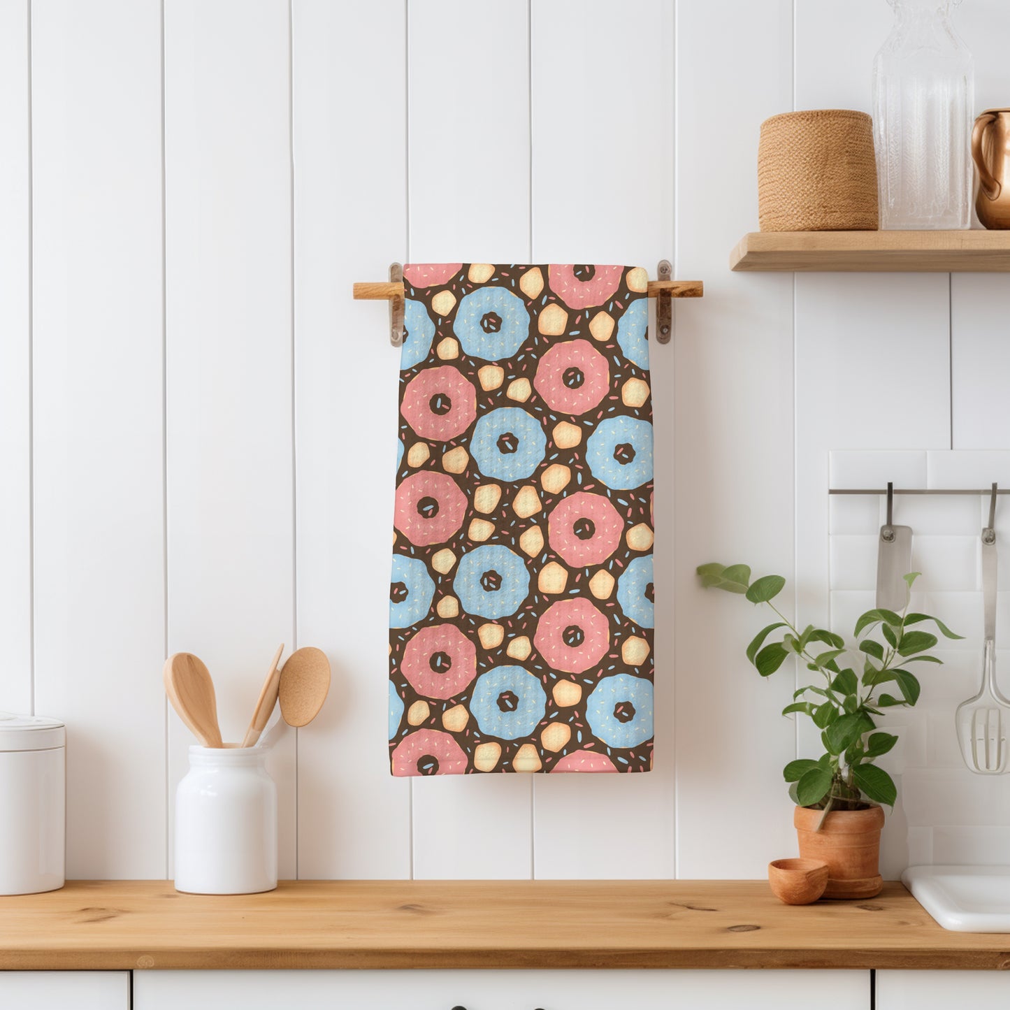 Donut Seamless Pattern Brown | Sweet Dessert Digital Background | 12x12 PNG Download