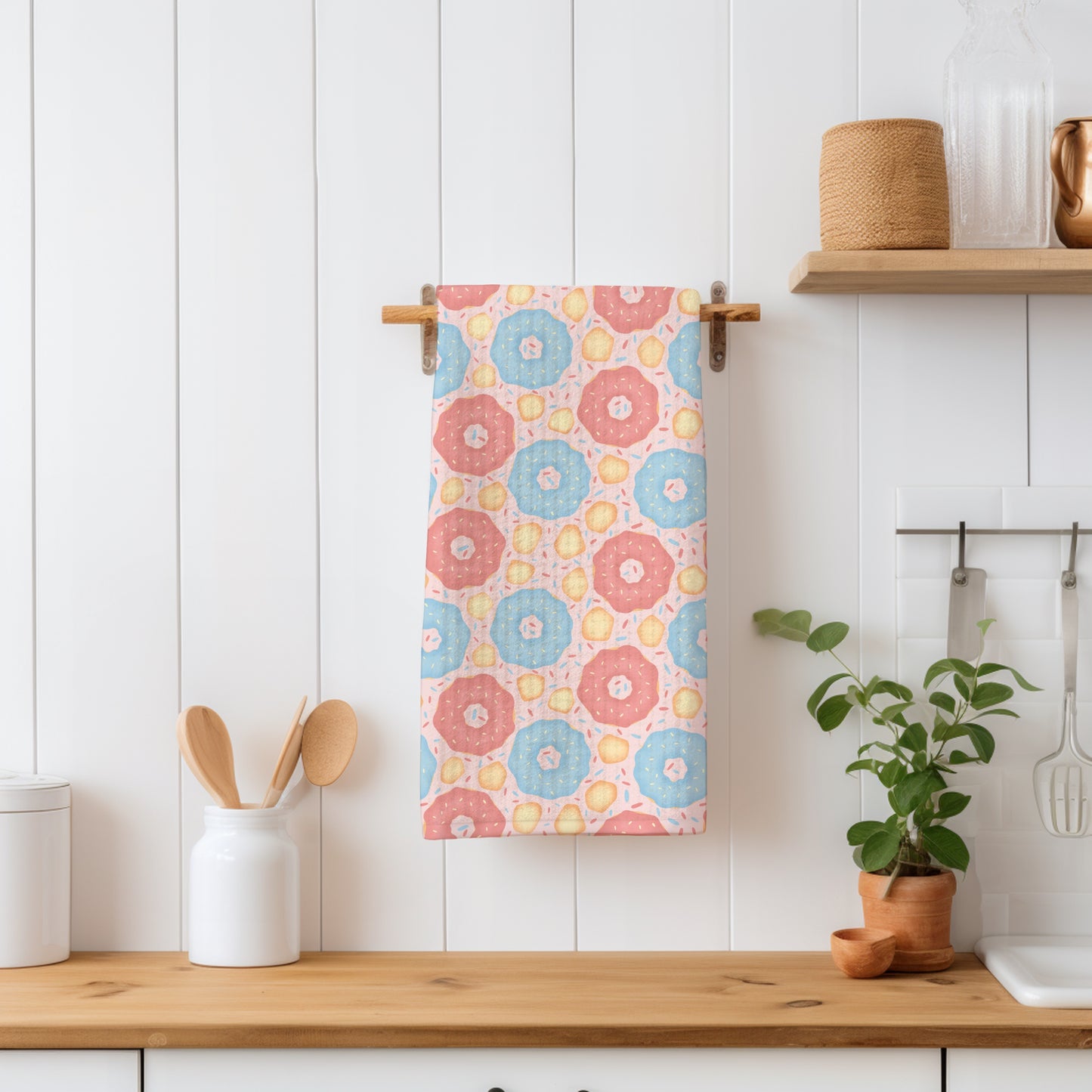 Donut Seamless Pattern Pink | Sweet Dessert Digital Background | 12x12 PNG Download