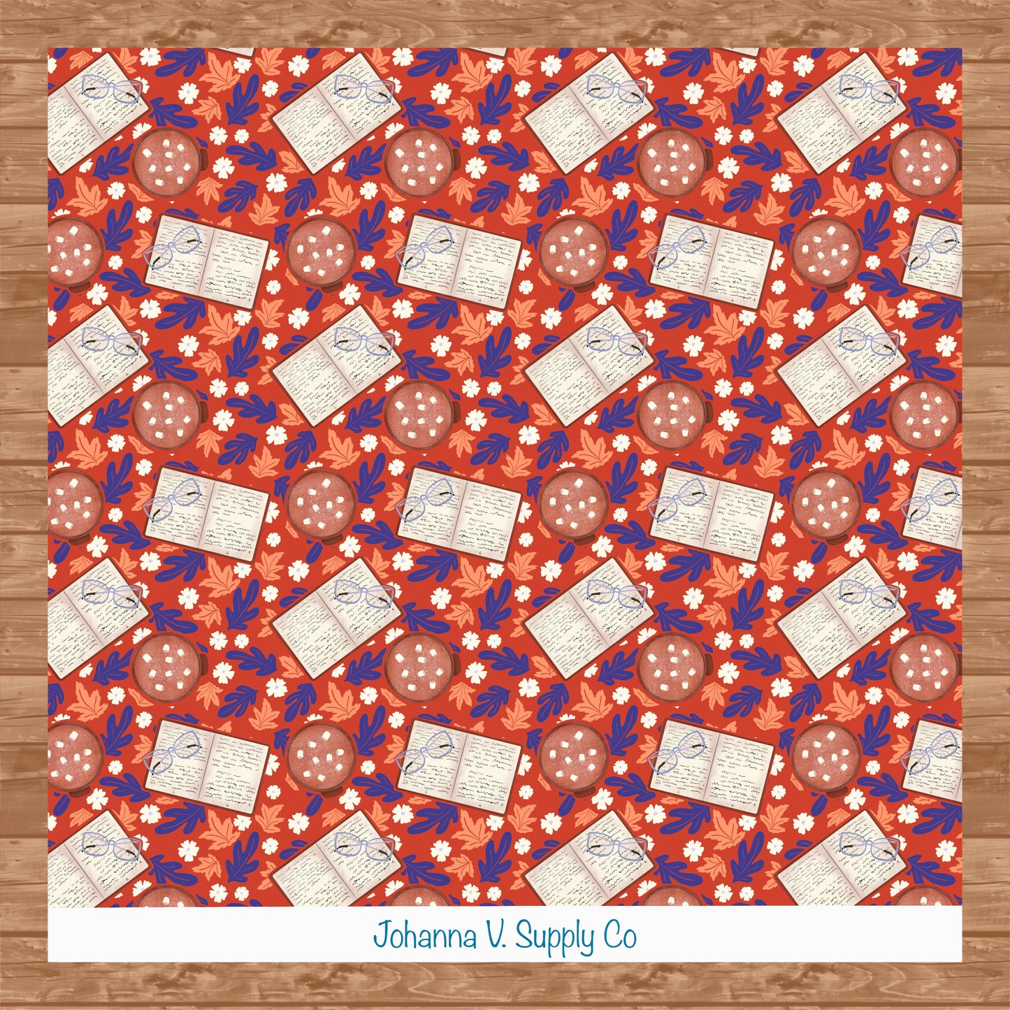 Fall Digital Paper Pack | Hot Cocoa, Books, Plaid & Botanicals | Cozy Autumn Scrapbook Backgrounds | Commercial & Personal Use