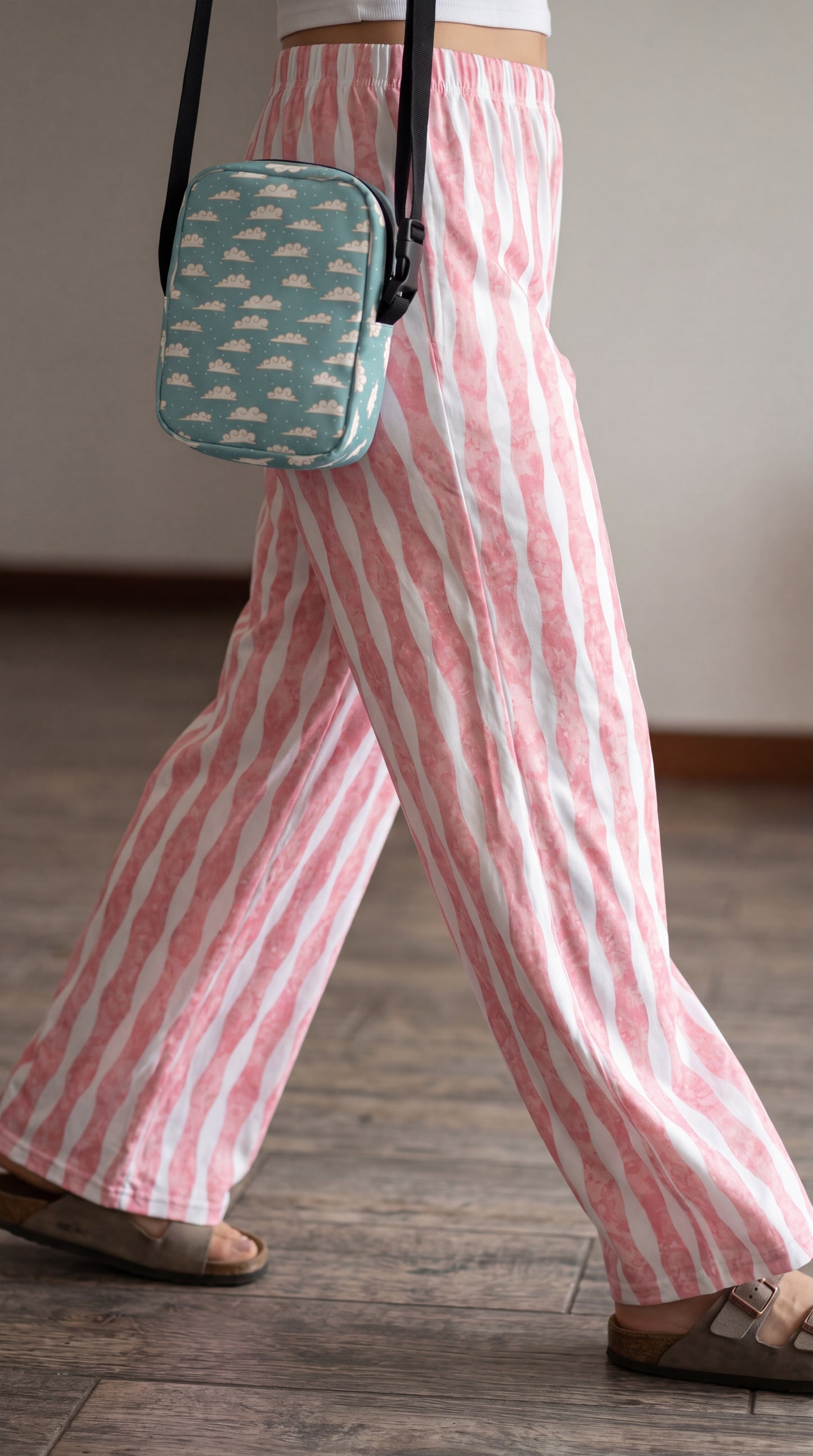 Whispering Clouds Crossbody Bag – Teal Cloud Aesthetic Bag | Coastal Sky Print Purse | Whimsical Everyday Shoulder Bag