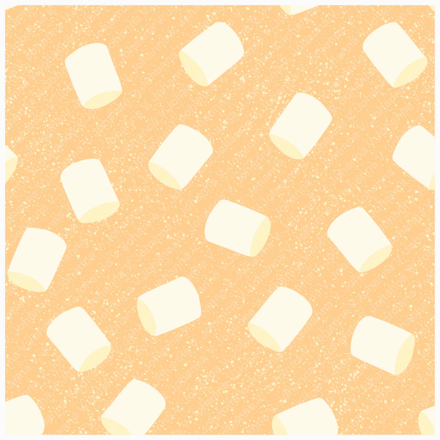 Cozy Winter Seamless Pattern Bundle Orange | S’mores, Snowmen, Mittens & Marshmallows | 12x12 PNG | Digital Download | Commercial & Personal