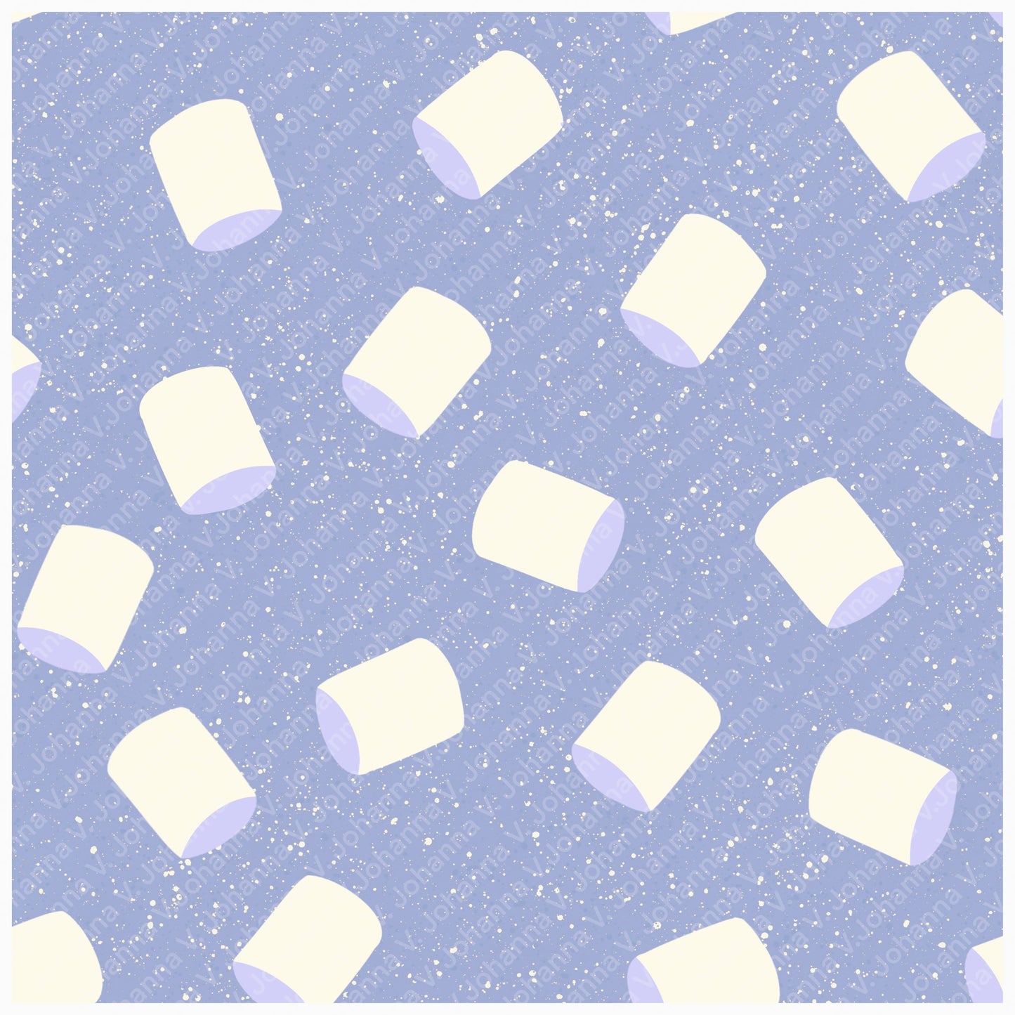 Cozy Winter Seamless Pattern Bundle Purple | S’mores, Snowmen, Mittens & Marshmallows | 12x12 PNG | Digital Download | Commercial & Personal