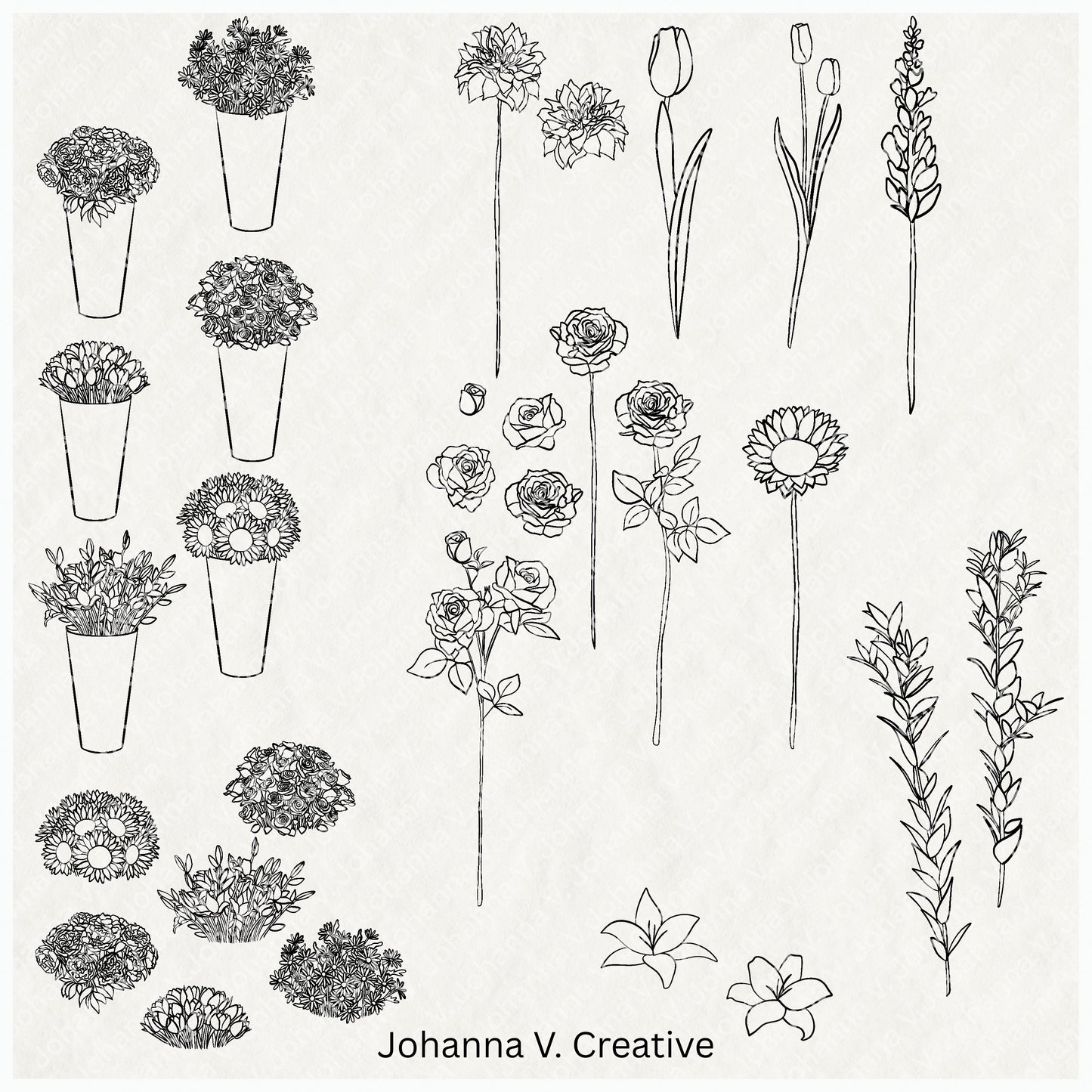 Flower Stall Builder Procreate Stamp Kit
