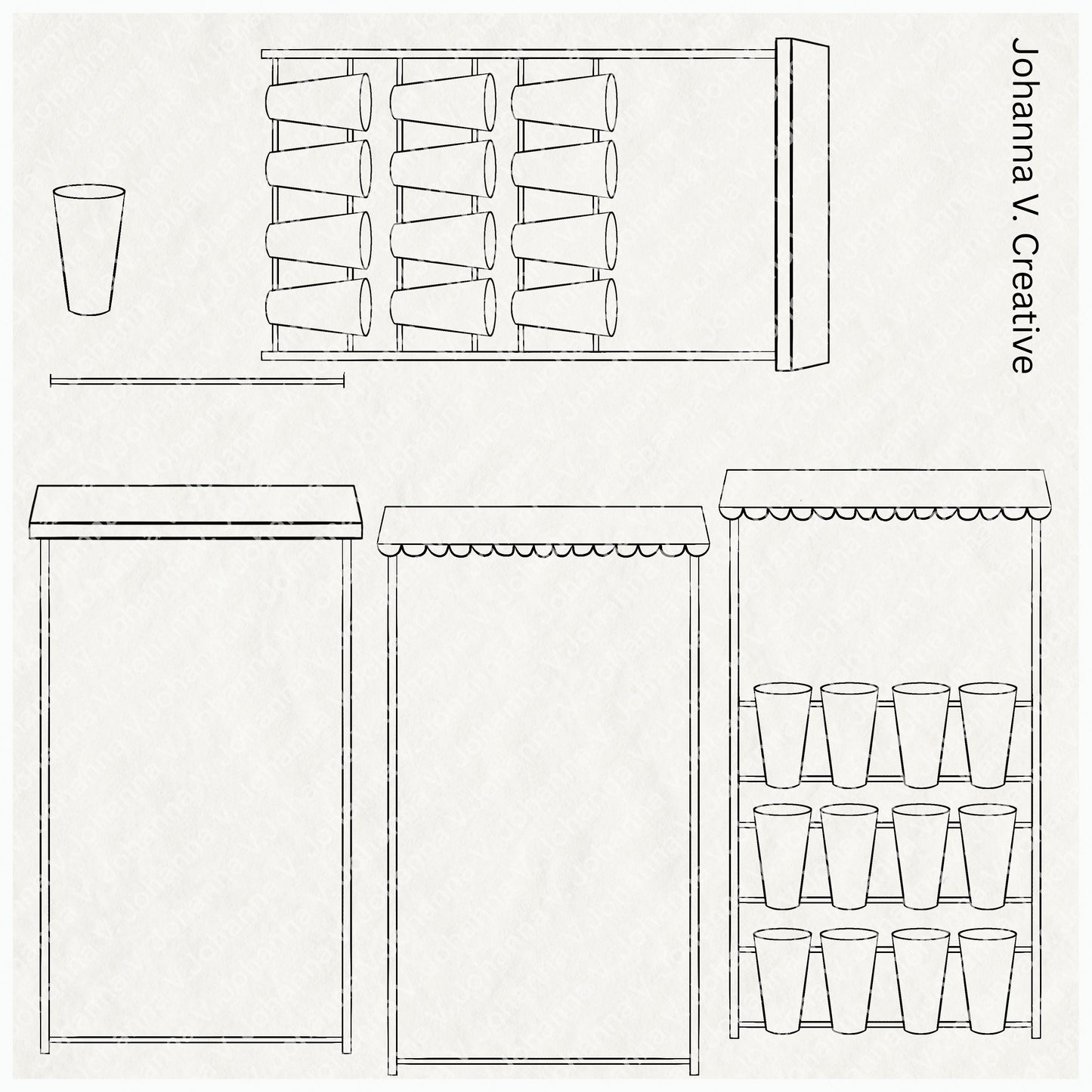 Flower Stall Builder Procreate Stamp Kit