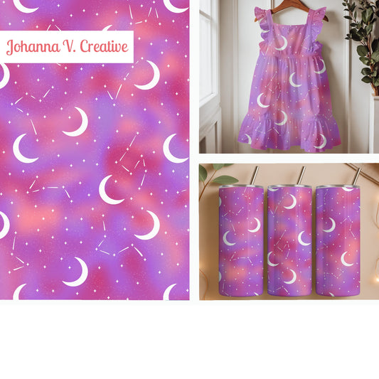 Moonlit Constellation Sky in Orchid