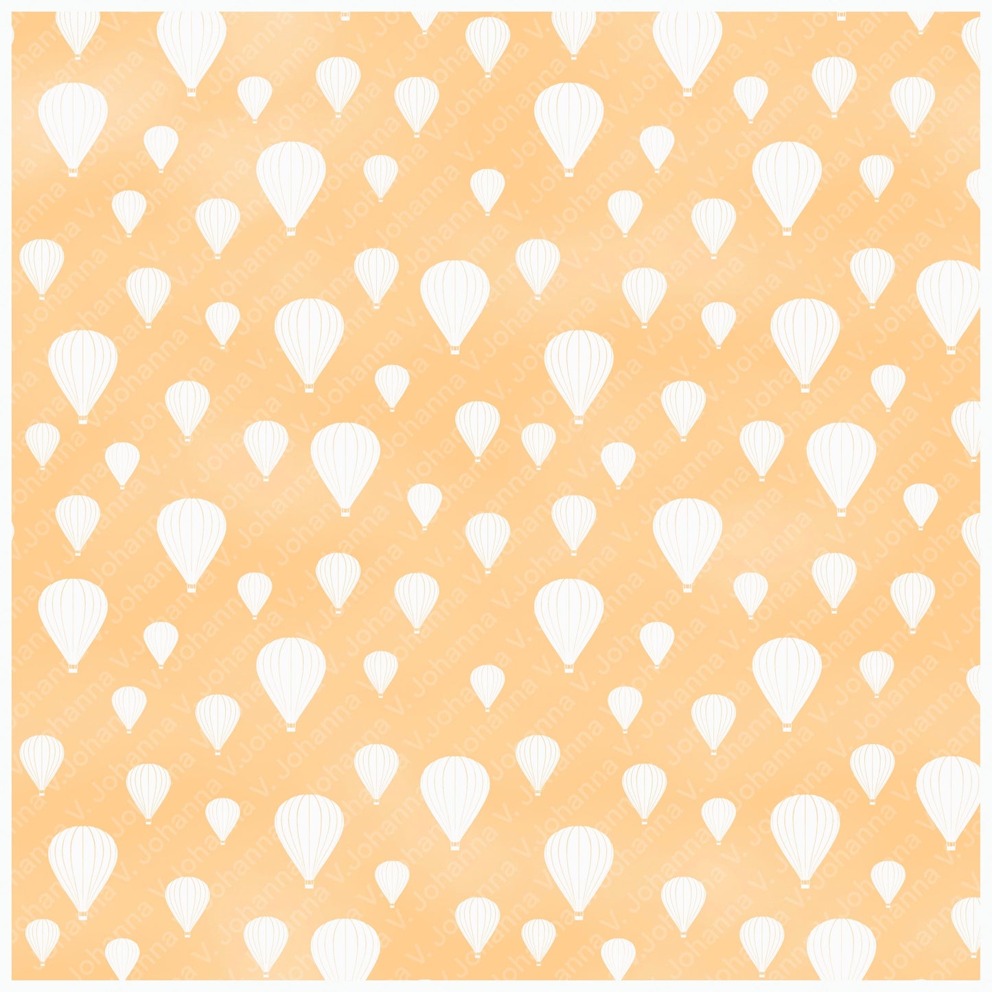 Seamless Hot Air Balloon Pattern PNG, Minimal Balloon Digital Paper 12x12, Soft Sky Surface Pattern for Fabric, Packaging, Nursery Design, Commercial Use