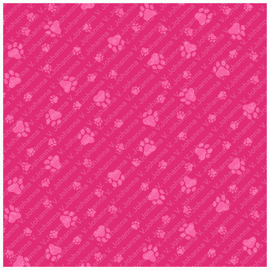 Playful Paw Prints | Pink Dog Paw Seamless Pattern
