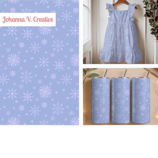 Lavender Snowflake Seamless Pattern – Purple Winter Snow & Ice Crystal Design