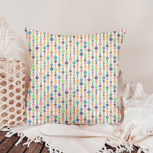 Pastel Glitter Garland Dots | Colorful Hanging Circles Seamless Pattern