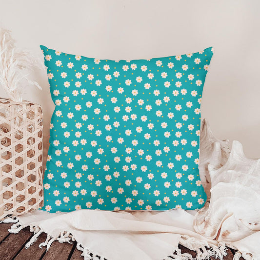 White Daisies on Teal Seamless Pattern