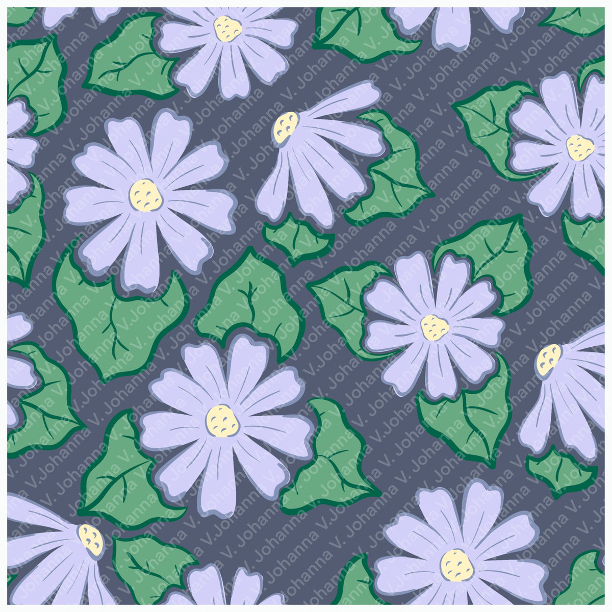 Purple Spring Flowers Seamless Pattern – Lavender & Pink Whimsical Floral Design