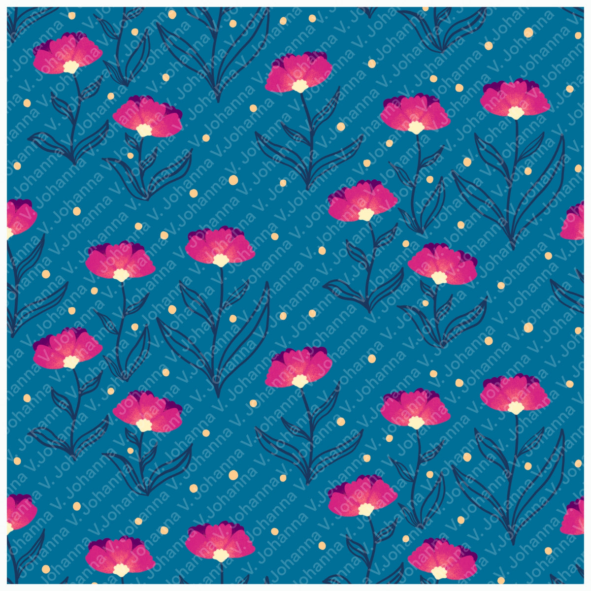 Flower Blooms Seamless Pattern – Colorful Folk Floral & Whimsical Botanical Design