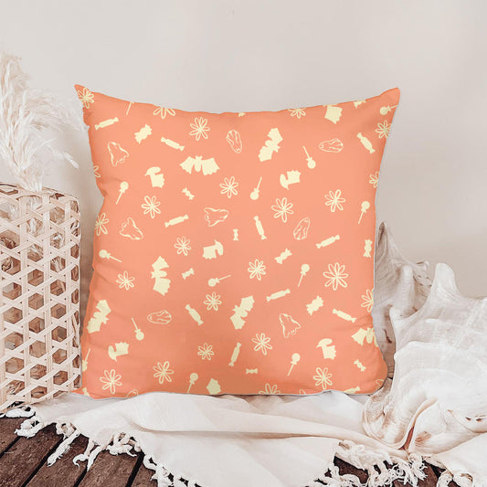 Halloween Candy Toss Seamless Pattern – Cute Spooky Treats Design (Classic Orange Edition)