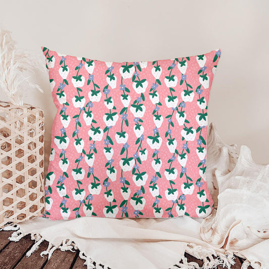Seamless White Strawberry Pattern PNG, Pink Botanical Floral Digital Paper 12x12, Cottagecore Fruit Surface Pattern for Fabric, Packaging, Commercial Use