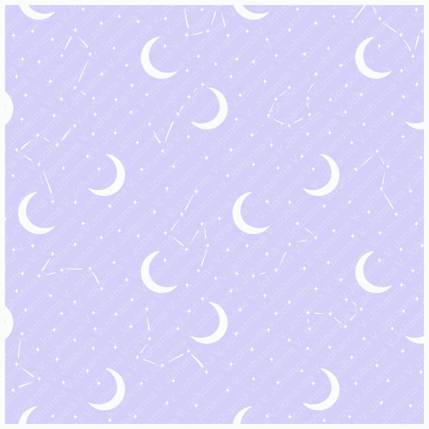 Celestial Moon in Light Lavender Seamless Pattern – Crescent Moons, Stars & Constellations