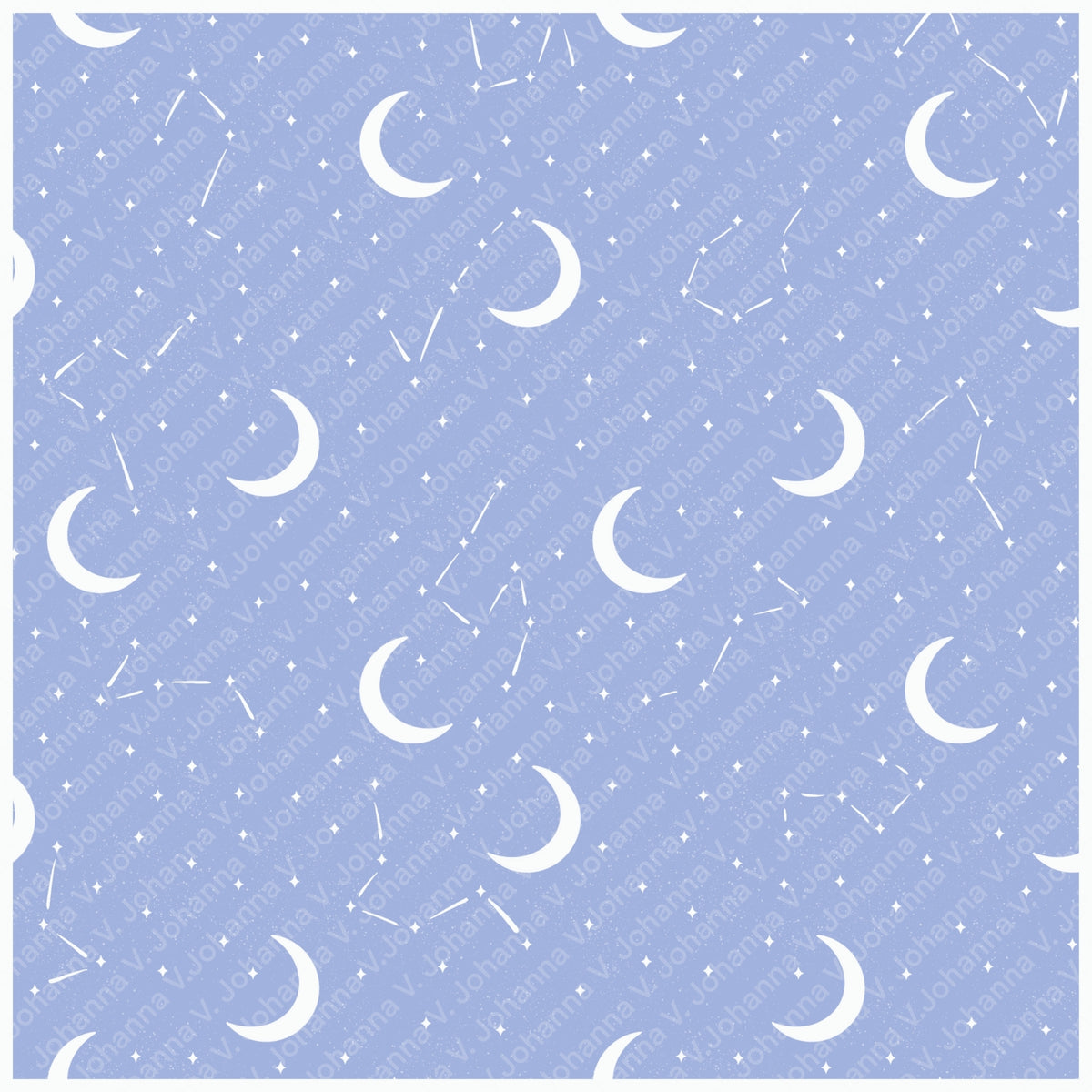 Celestial Moon Seamless Pattern – Lavender Crescent Moons, Stars & Constellations