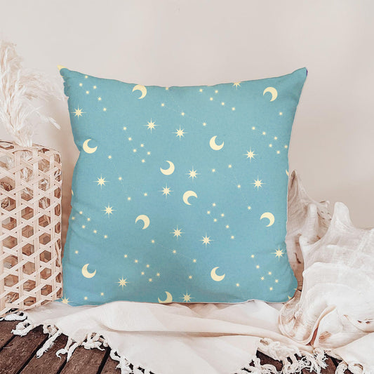 Celestial Dreams Seamless Pattern – Moon & Stars Print in Soft Blue | Commercial Use Surface Design