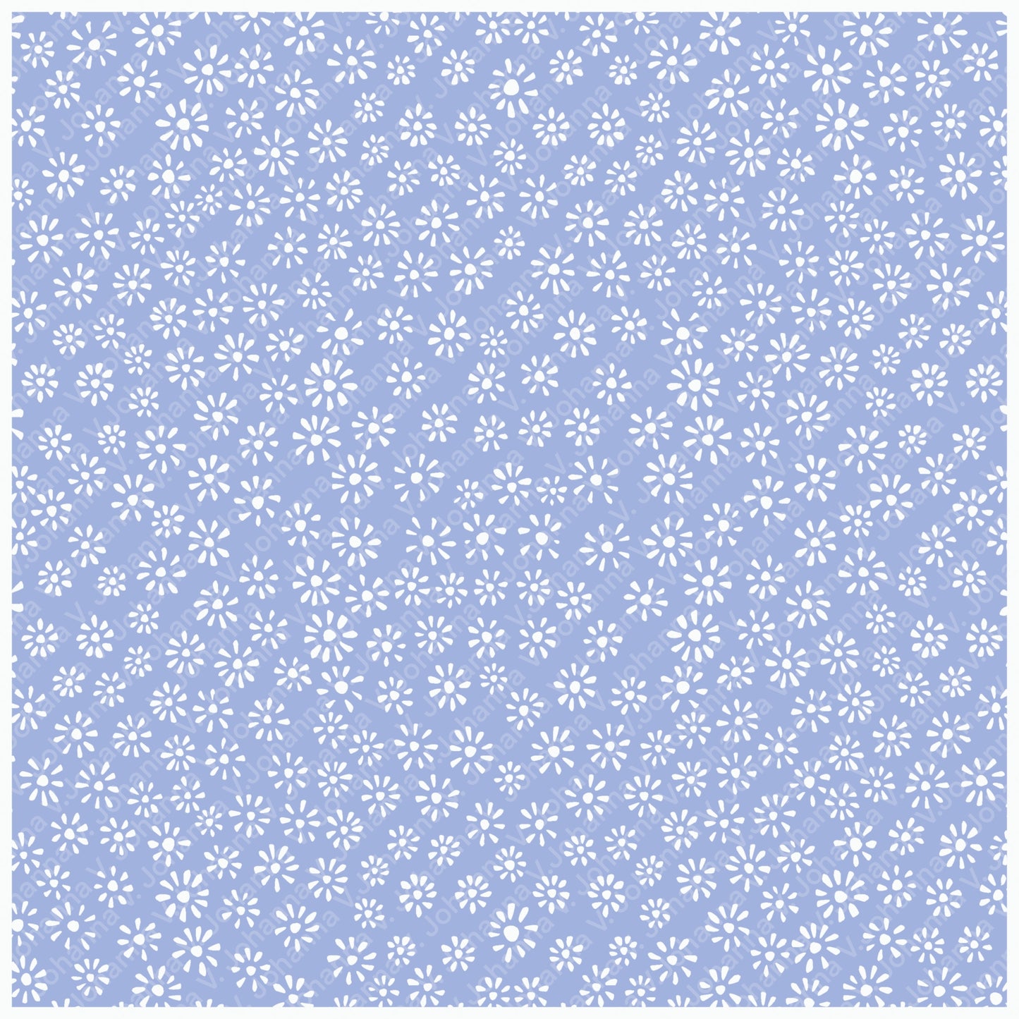 Periwinkle Ditsy Daisy Seamless Pattern – Tiny White Floral Background