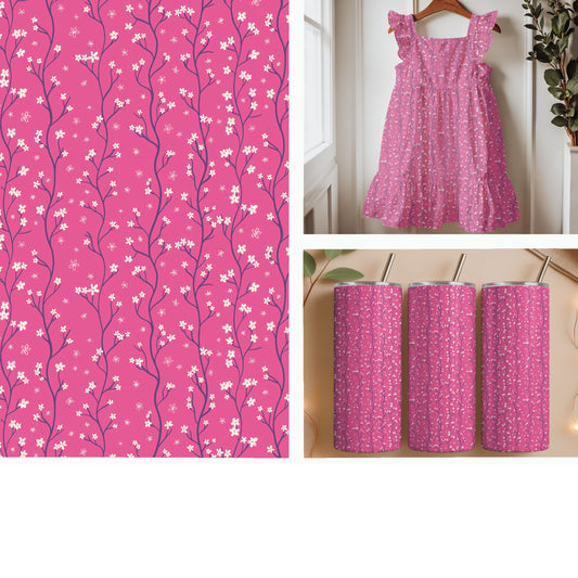 Blossom Vine | Pink Floral Seamless Pattern