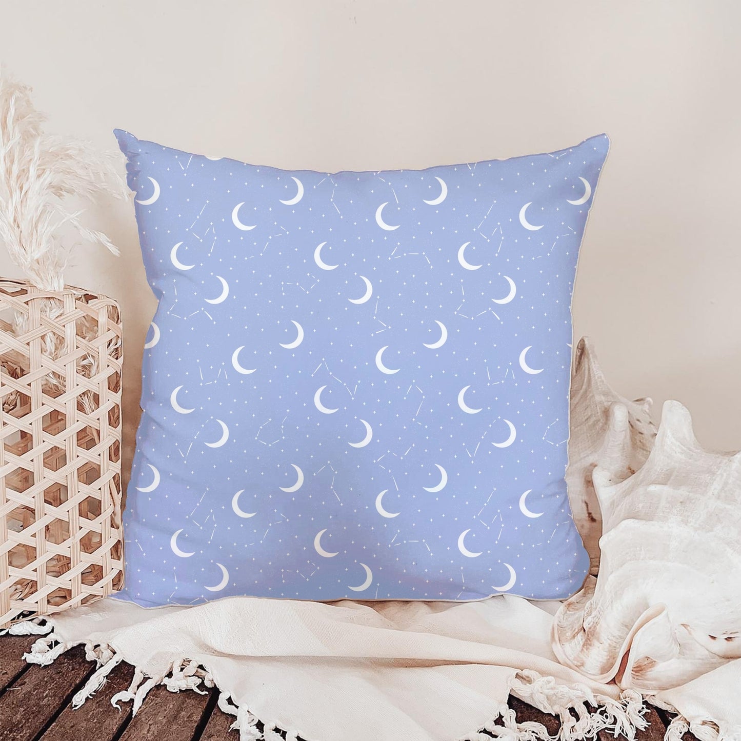 Celestial Moon Seamless Pattern – Lavender Crescent Moons, Stars & Constellations