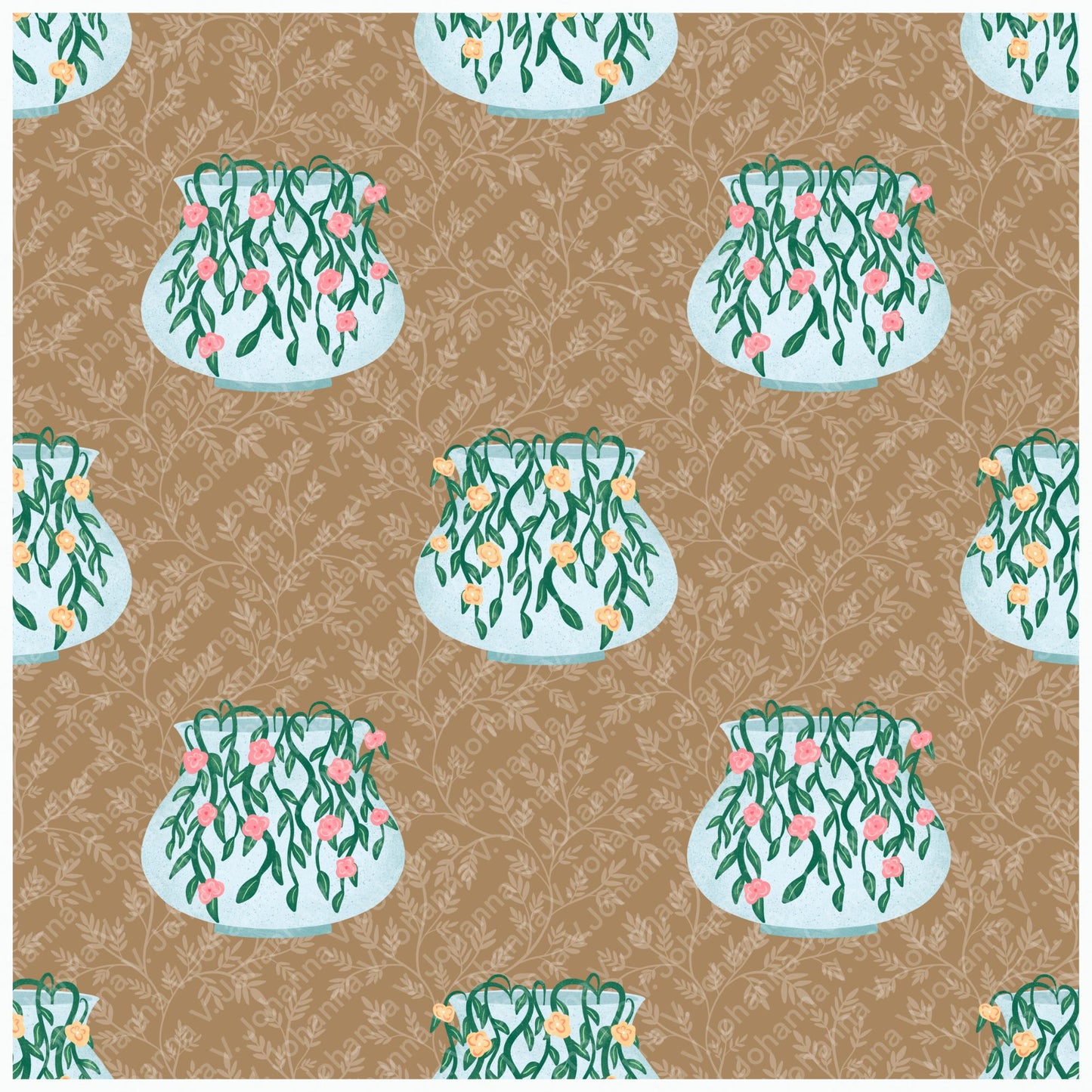 Whimsical Spring Seamless Pattern Bundle | Ladybug, Floral Vase & Lavender Digital Paper Collection | Commercial Use Surface Pattern Set