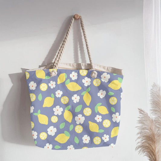 Seamless Lemon Floral Pattern PNG, Citrus Blue Digital Paper 12x12, Summer Fruit Surface Pattern Design for Fabric, Packaging, Stationery, Commercial Use
