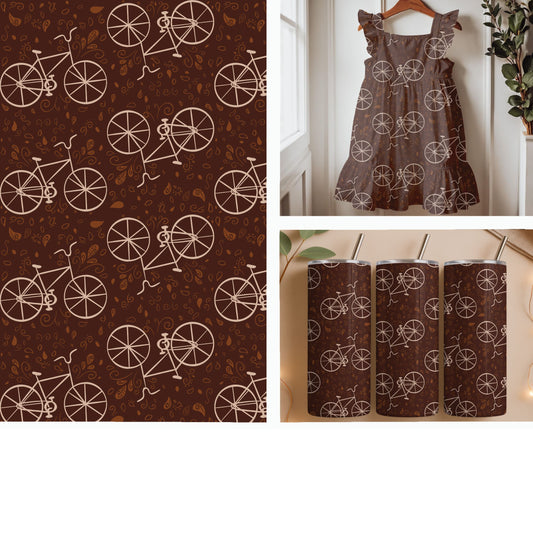 Vintage Bicycle Toss | Rustic Cycling Seamless Pattern