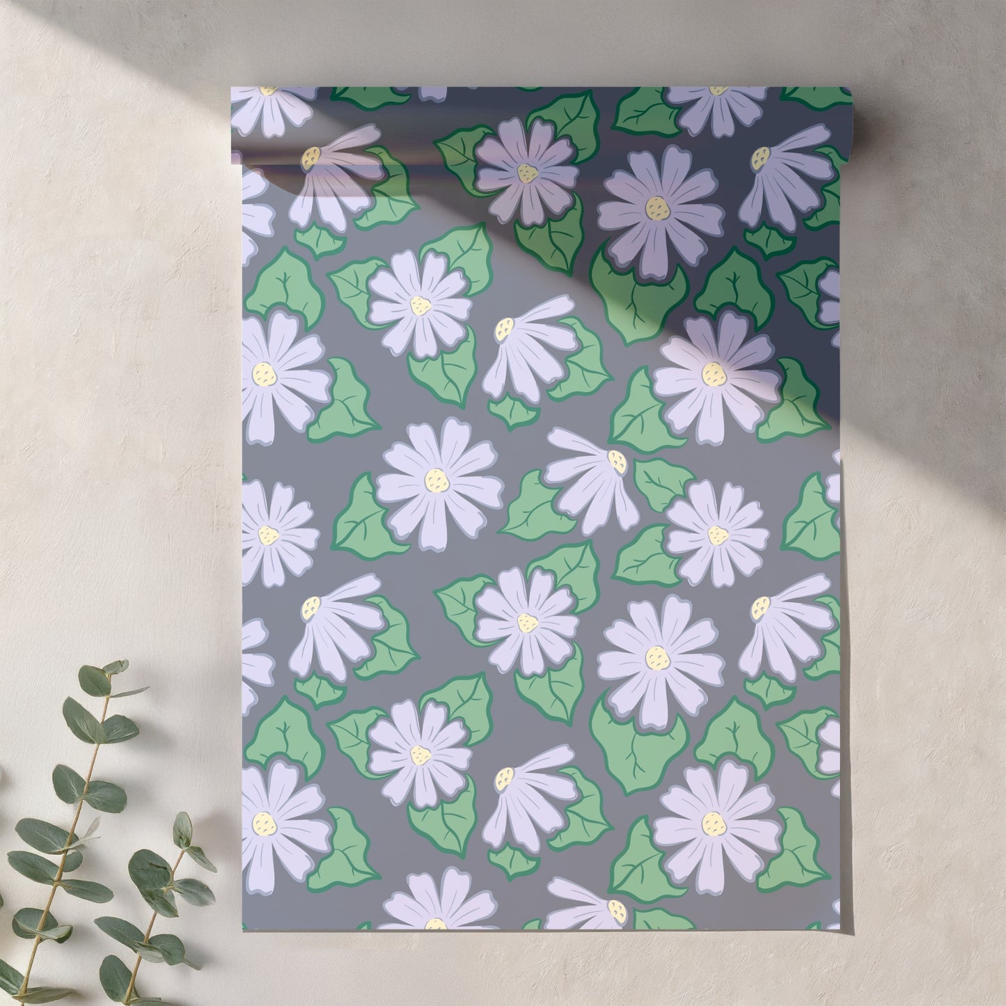 Purple Spring Flowers Seamless Pattern – Lavender & Pink Whimsical Floral Design
