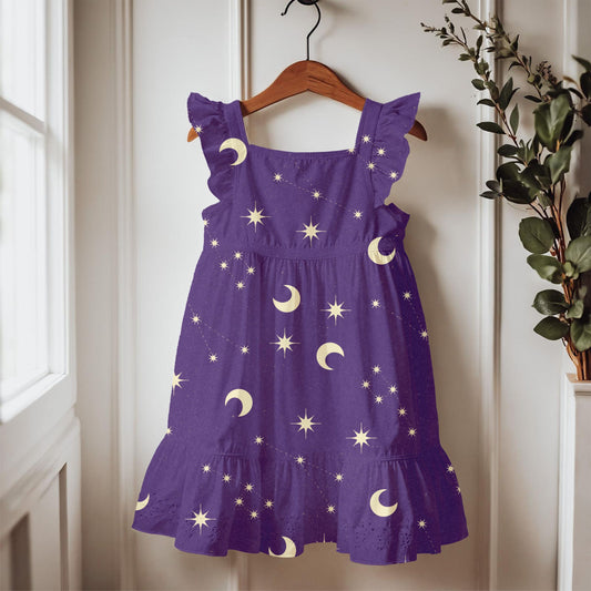 Celestial Dreams Seamless Pattern – Moon & Stars Print in Deep Purple | Commercial Use Surface Design