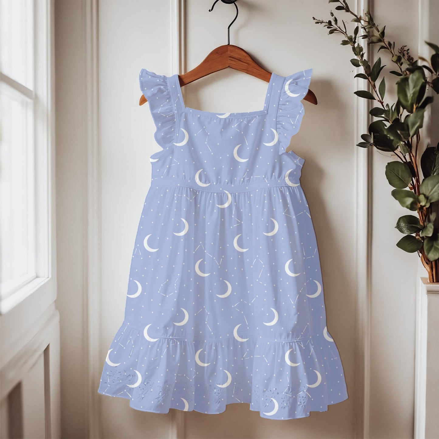 Celestial Moon Seamless Pattern – Lavender Crescent Moons, Stars & Constellations