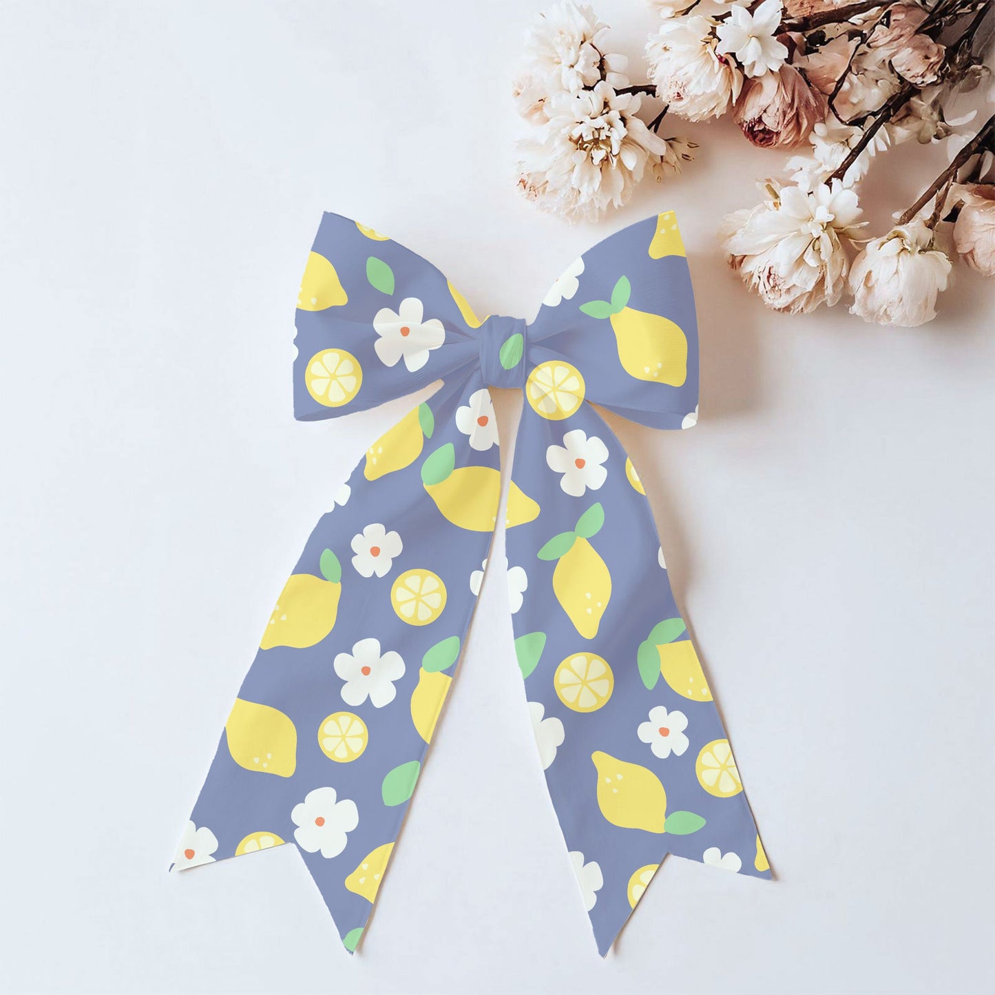 Seamless Lemon Floral Pattern PNG, Citrus Blue Digital Paper 12x12, Summer Fruit Surface Pattern Design for Fabric, Packaging, Stationery, Commercial Use