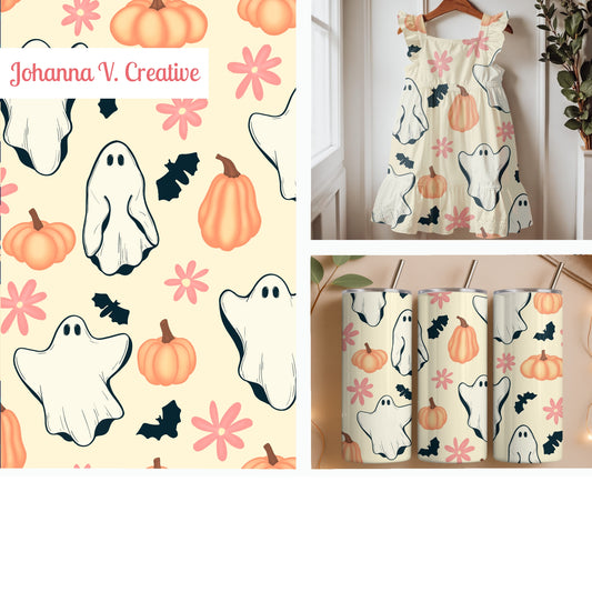 Boo-tanical Pumpkin Patch on Cream