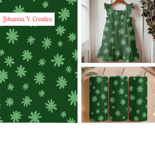 Woodland Green Ditsy Florals