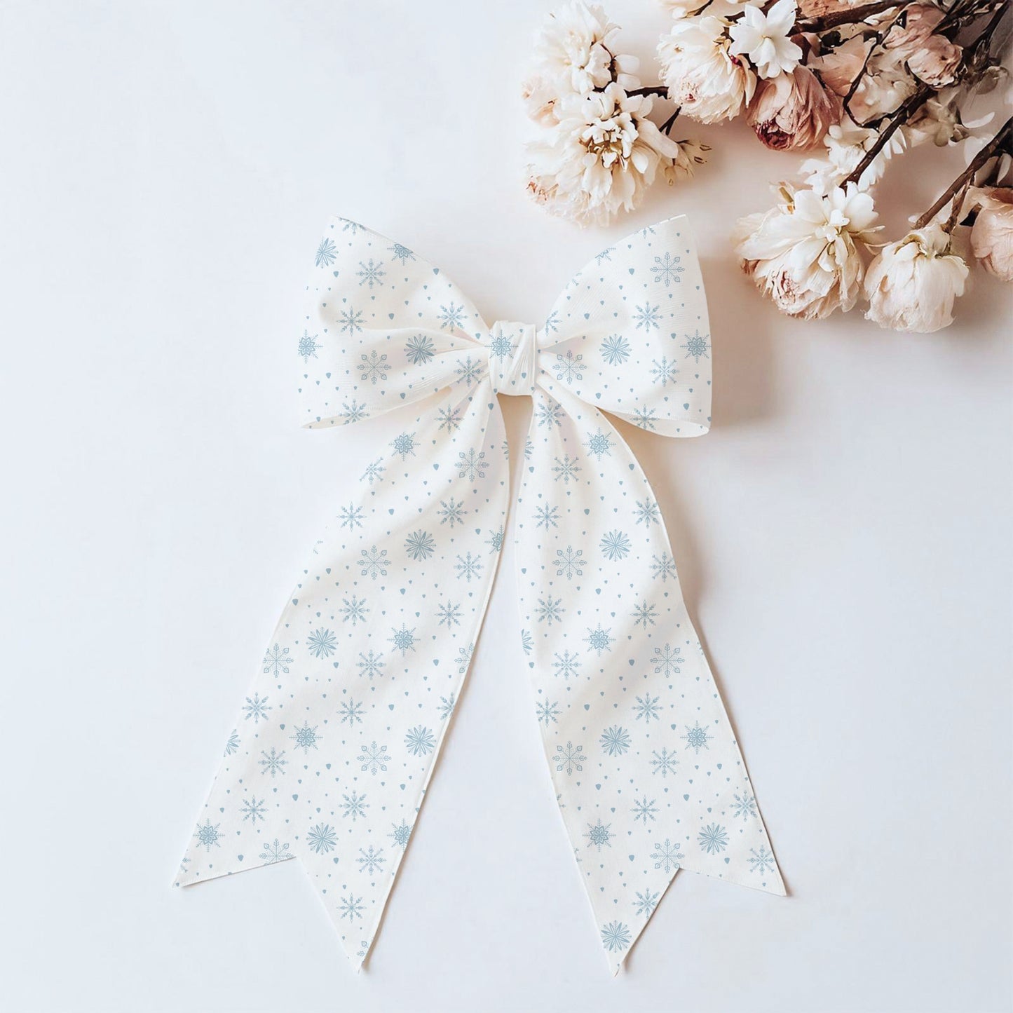 Blue Snowflake Seamless Pattern – Soft Winter Snow & Ice Crystal Design