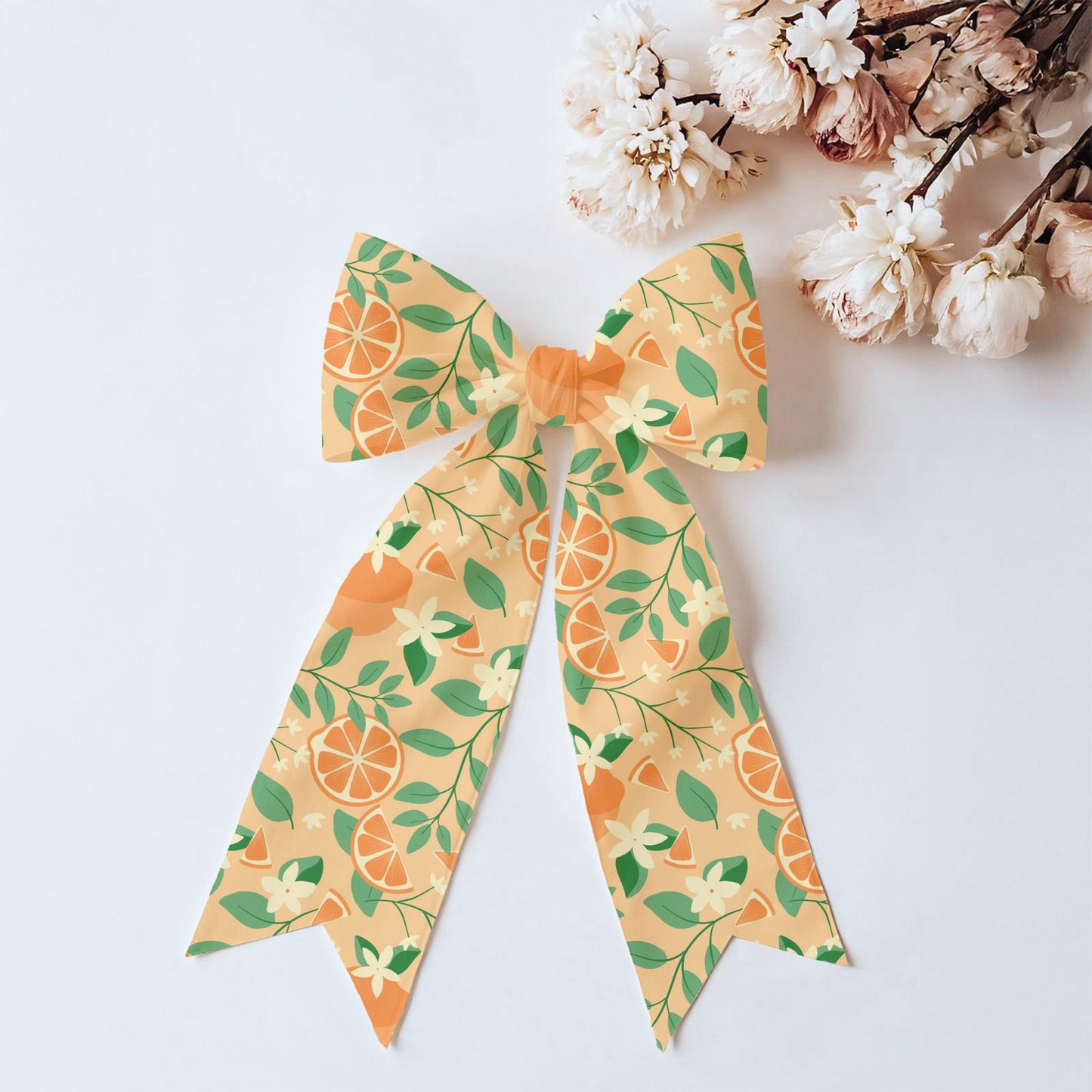 Orange Blossom Seamless Pattern – Citrus Fruit Flowers & Green Botanical Leaves