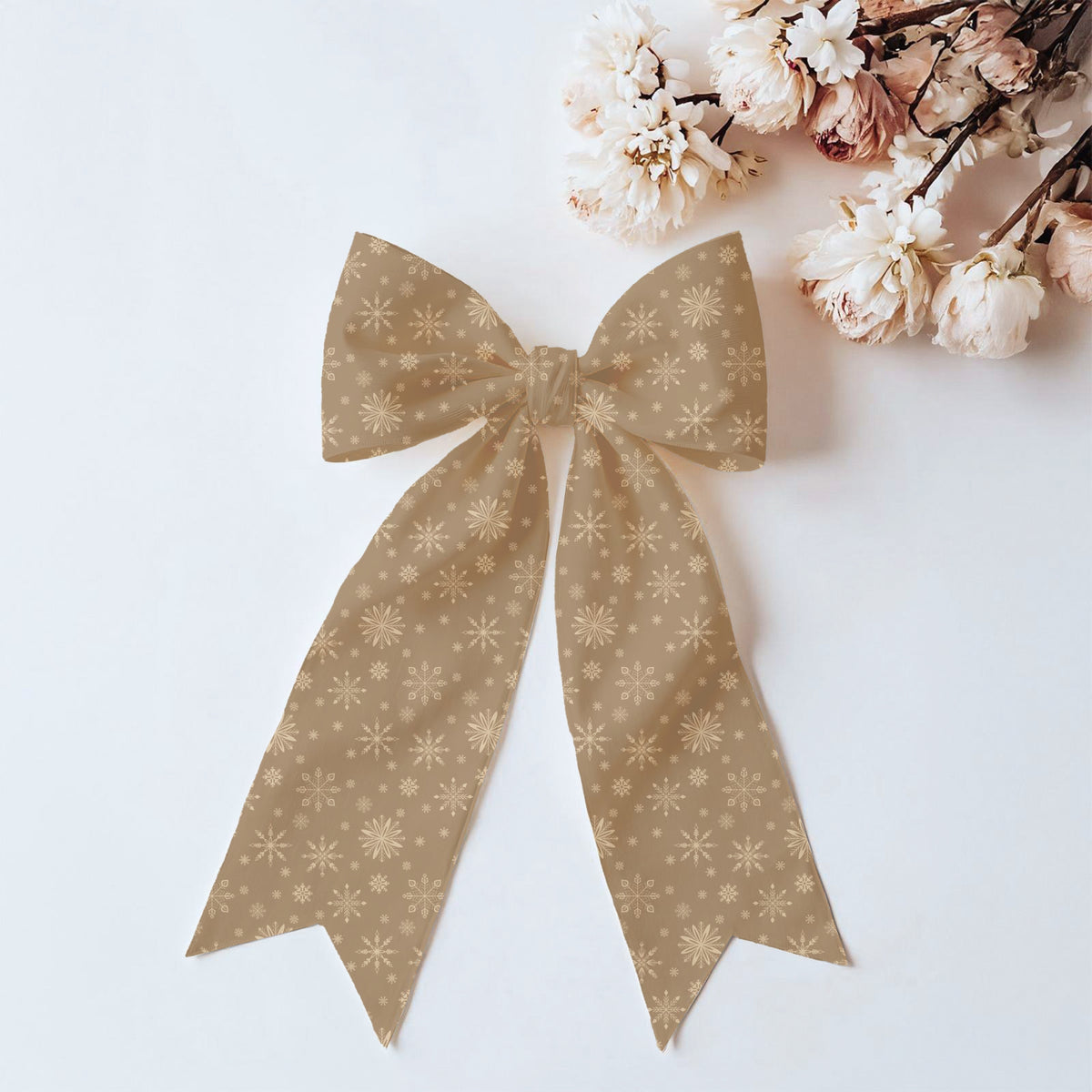 Neutral Snowflake Seamless Pattern – Brown & Cream Winter Snow Design