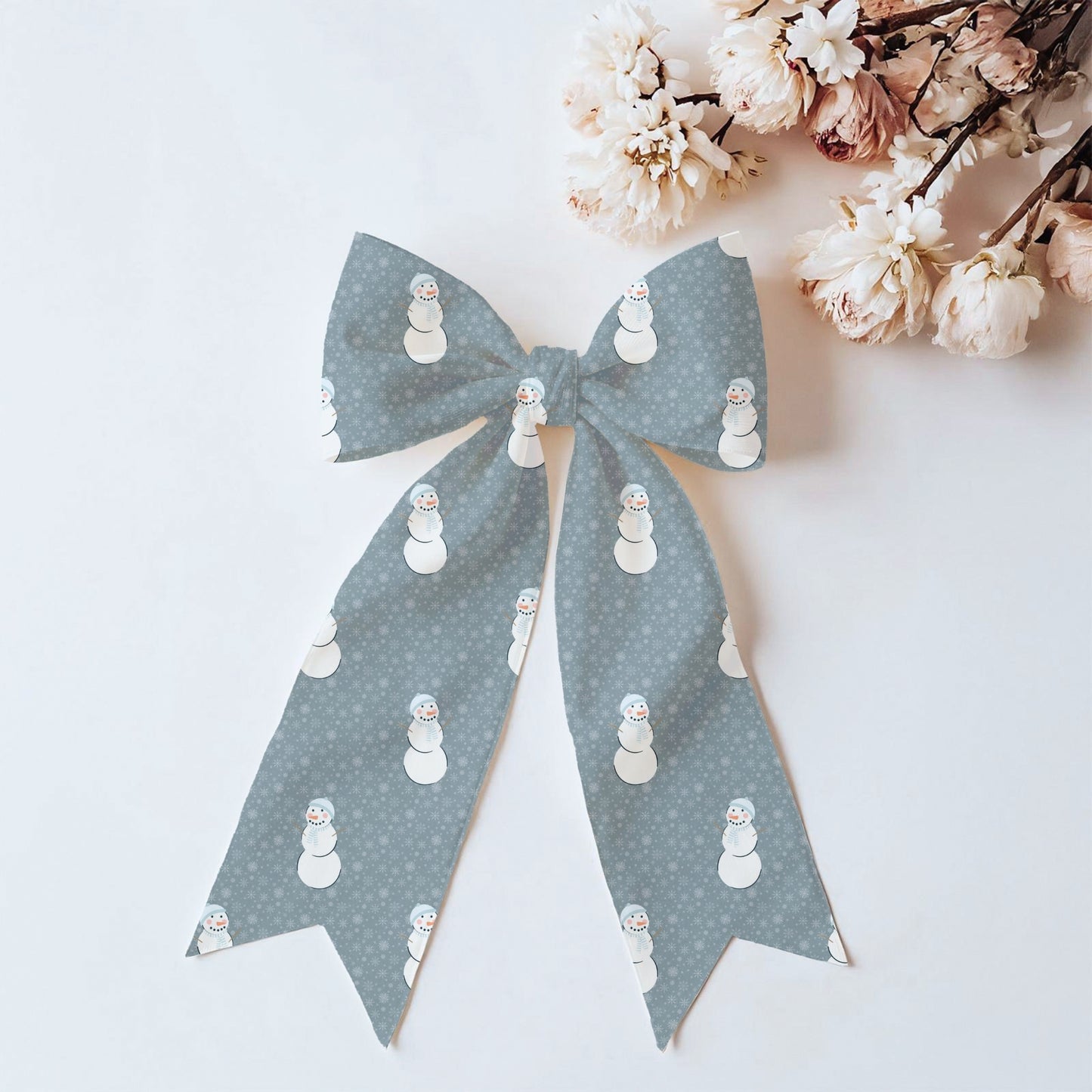 Blue Snowman Winter Seamless Pattern – Whimsical Snowflake Christmas Design