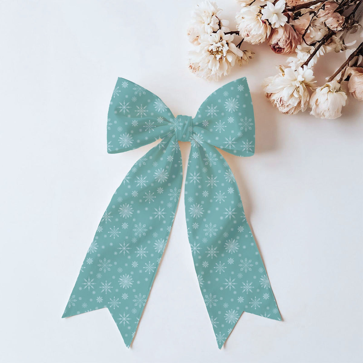Teal Snowflake Seamless Pattern – Aqua Winter Snow & Ice Crystal Design