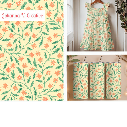 Blooming Florals on Butter Yellow