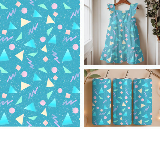 Pastel Remix | Retro Geometric Seamless Pattern