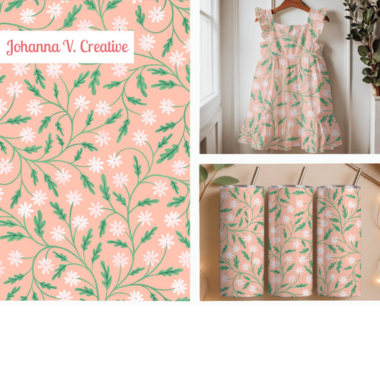 Blooming Florals on Peach