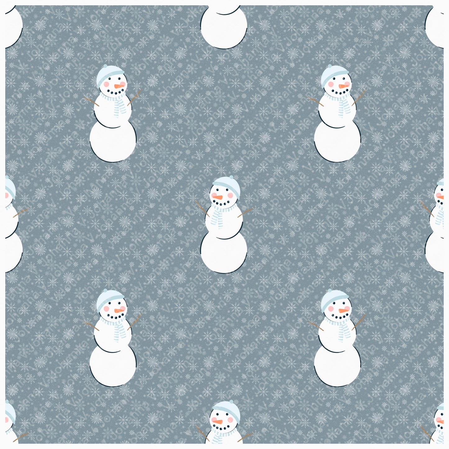 Cozy Winter Seamless Pattern Bundle Blue | S’mores, Snowmen, Mittens & Marshmallows | 12x12 PNG | Digital Download | Commercial & Personal